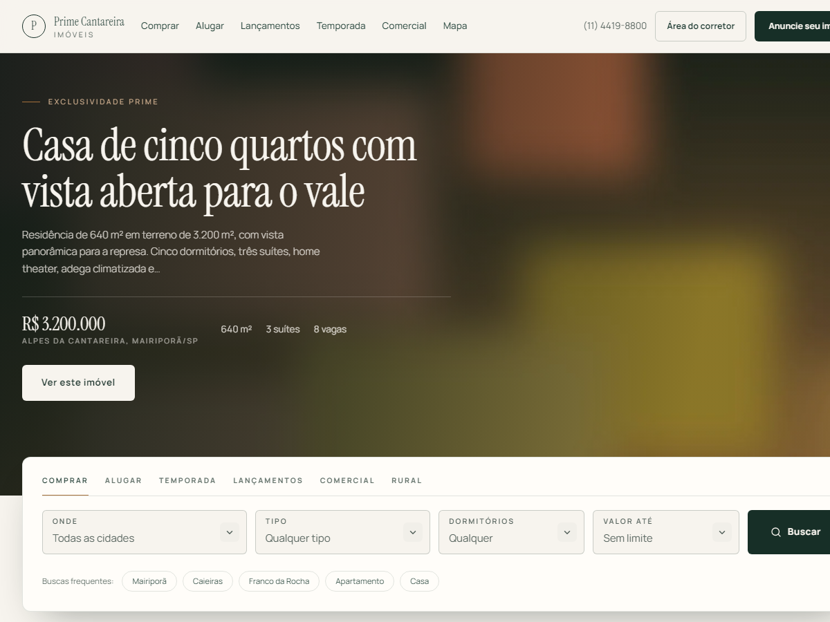 Site de imobiliária gerado pelo tekImob